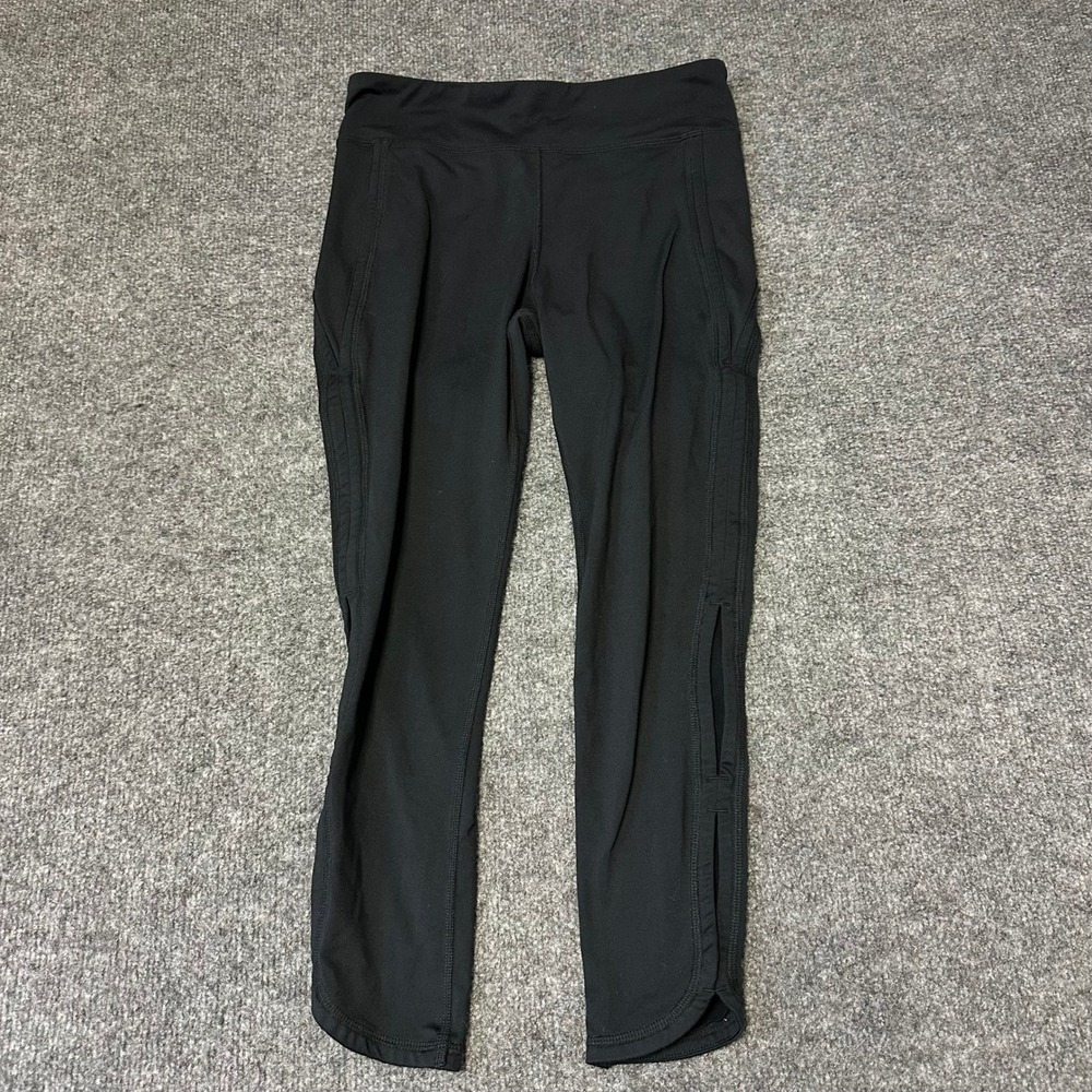 Free People Movement Leggings Womens Size S Black Activewear Cropped Side Slit